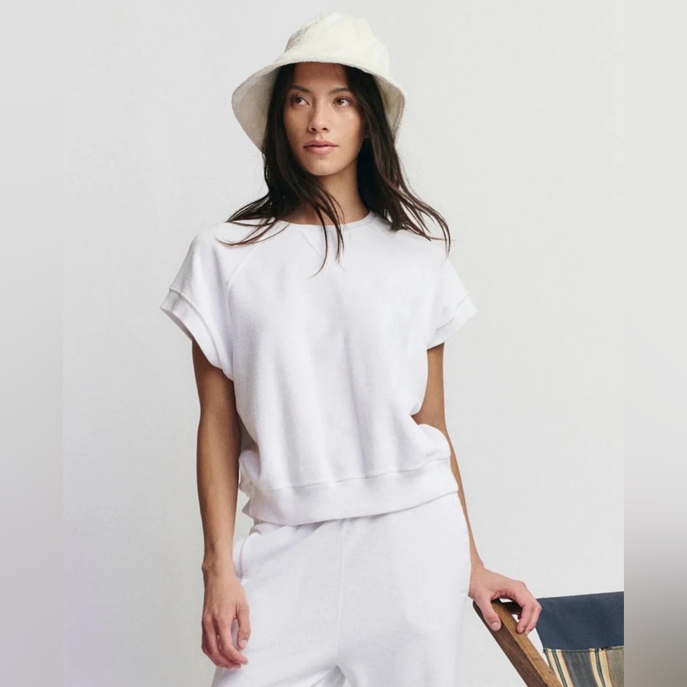 THE GREAT Micro Terry Wedge Sweatshirt In True White